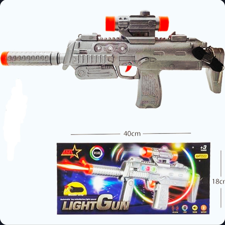 تفنگ اسباب بازی نورپردازی RGB مدل LIGHT GUN – تفنگ موزیکال چراغدار کودک