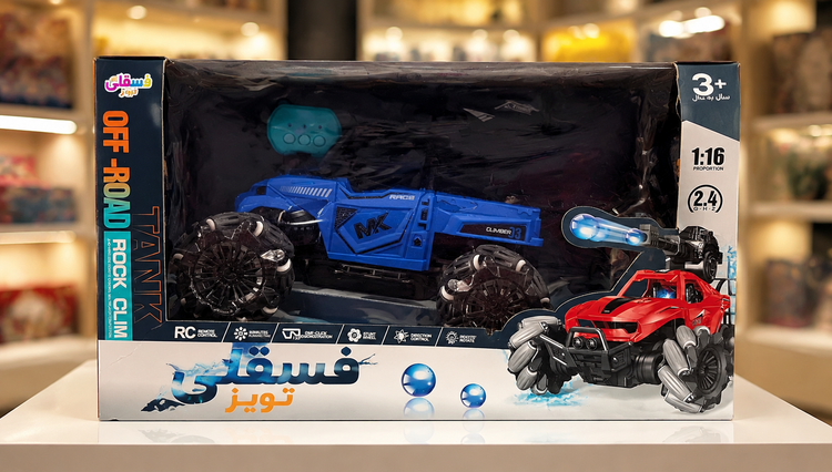 ماشین کنترلی آفرود تانکی Stunt | مدل Water Bomb Car مقیاس 1:16 – حرفهای، تیرانداز، چهارجهته
