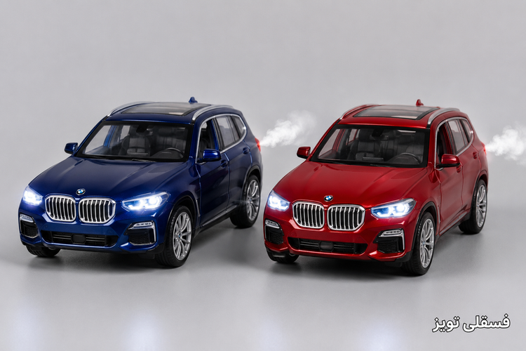 ماشین فلزی BMW شاسیبلند 1/24 دودزا، موزیکال و چراغدار | مدل لوکس و هیجانانگیز
