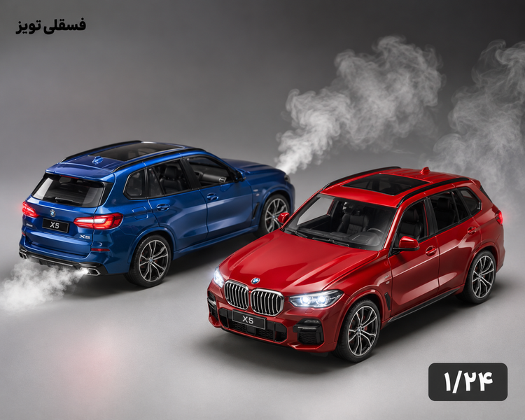ماشین فلزی BMW شاسیبلند 1/24 دودزا، موزیکال و چراغدار | مدل لوکس و هیجانانگیز