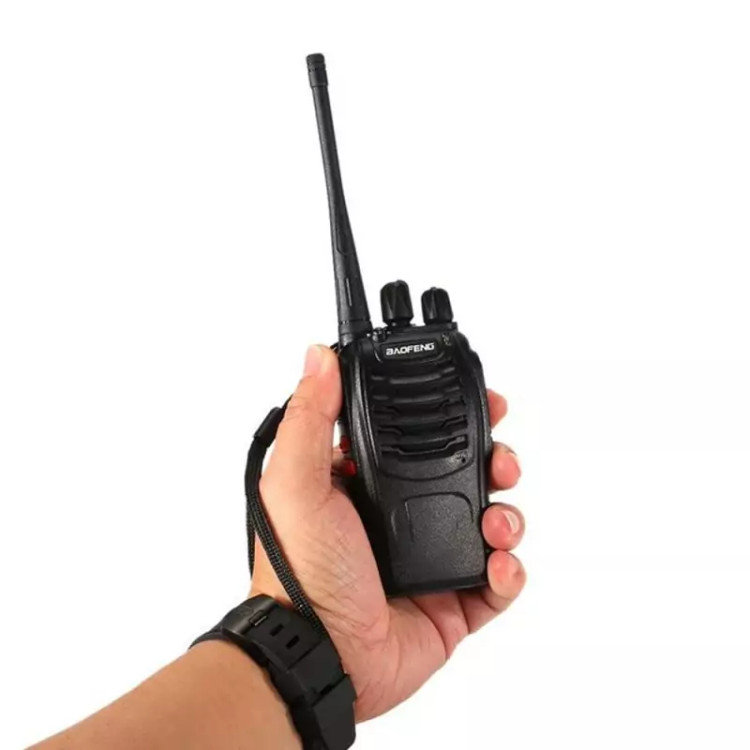 بی سیم واکی تاکی شارژی برد بلند اورجینال 2 عددی همراه با هنذفری حلزونی مدل BF-888S