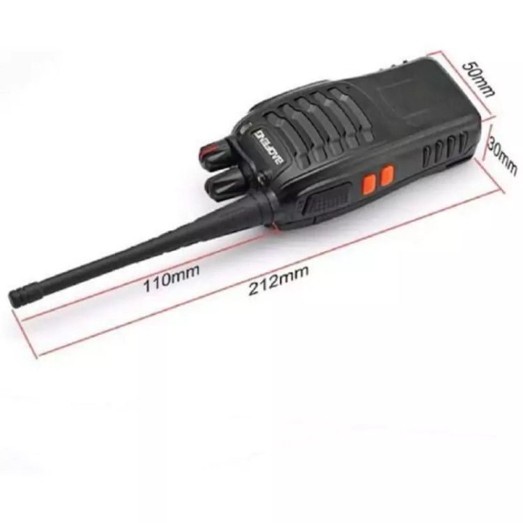 بی سیم واکی تاکی شارژی برد بلند اورجینال 2 عددی همراه با هنذفری حلزونی مدل BF-888S